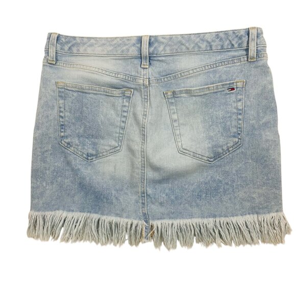 Tommy Hilfiger mini Fringe Skirt for Women light denim sz 8 - Picture 9 of 15